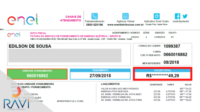 Conta de Energia Depois da Instalação