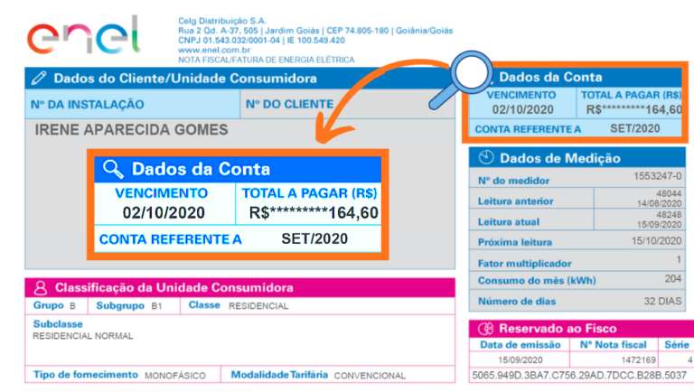 Conta de Energia Antes da Instalação