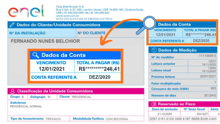 Conta de Energia Antes da Instalação