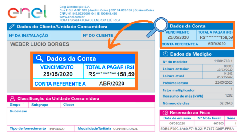 Conta de Energia Depois da Instalação